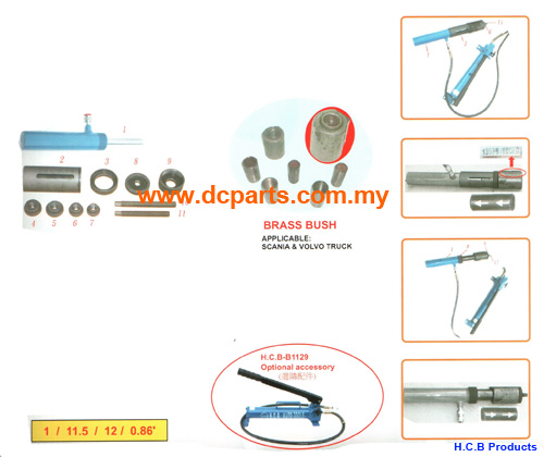 SCANIA & VOLVO SPRING PIN METAL BUSH REMOVE INSTALL SET HYDRAULIC