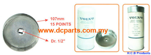 VOLVO TRUCK OIL FILTER WRENCH Dr. 1/2, 15POINTS, 107mm