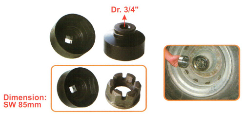 BPW 16 TONS ROLLER BEARING AXLE NUT SOCKET Dr. 3/4, 6POINTS, 85mm