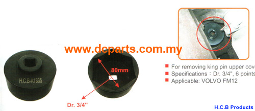 VOLVO FM12 KING PIN UPPER COVER SOCKET Dr.3/4, 6 POINTS, 80mm