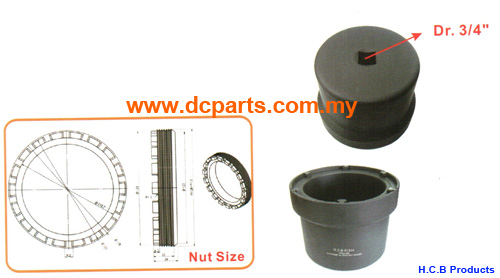 MAN BENZ DIFFERENTIAL REAR NUT SOCKET Dr.3/4, 6 TEETH