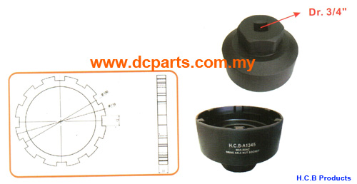 MAN BENZ DRIVE AXLE NUT SOCKET Dr.3/4, H60, 6 TEETH