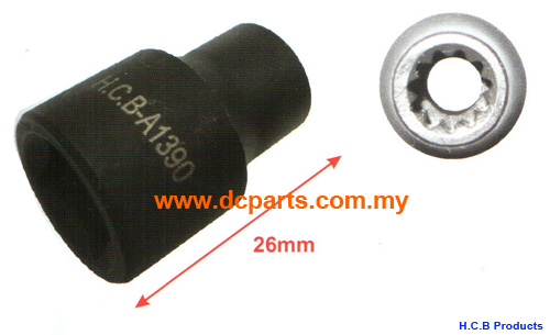 EUROPEAN TRUCK DISC BRAKE CALIPER SOCKET Dr. 3/8, 11 TEETH