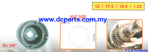 SCANIA TRANSMISSION CLUTCH FRONT MAIN SHAFT SOCKET Dr. 3/4