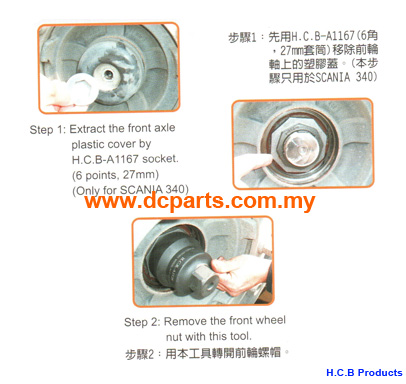 SCANIA FRONT WHEEL NUT SOCKET Dr. 3/4, 8 POINTS, 80mm