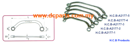 5 PCS HALF-MOON RING WRENCH 